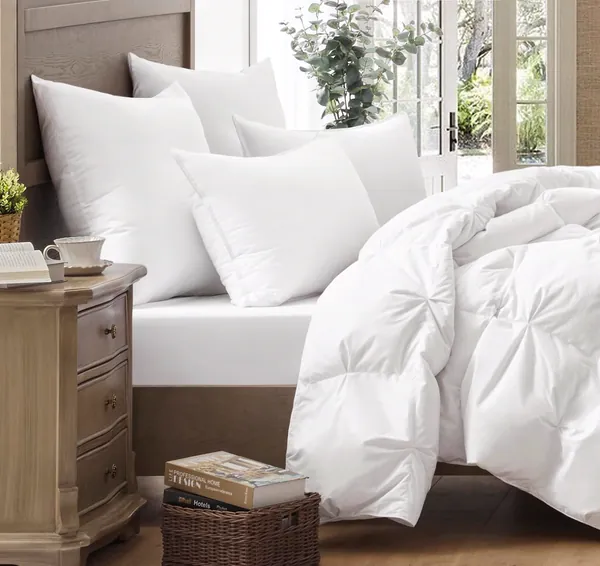Puredown Goose Feather & Down Pillow, Cotton Cover, photo 3